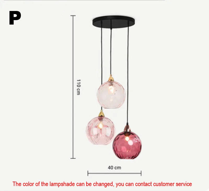Afralia™ Glass Ball Lustre Pendant Lights - Modern Kitchen Hanging Fixture