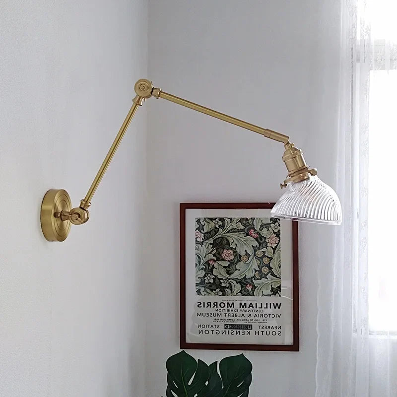 Afralia™ Smoke Glass Ball LED Wall Sconce in Copper Finish - Nordic Modern Design