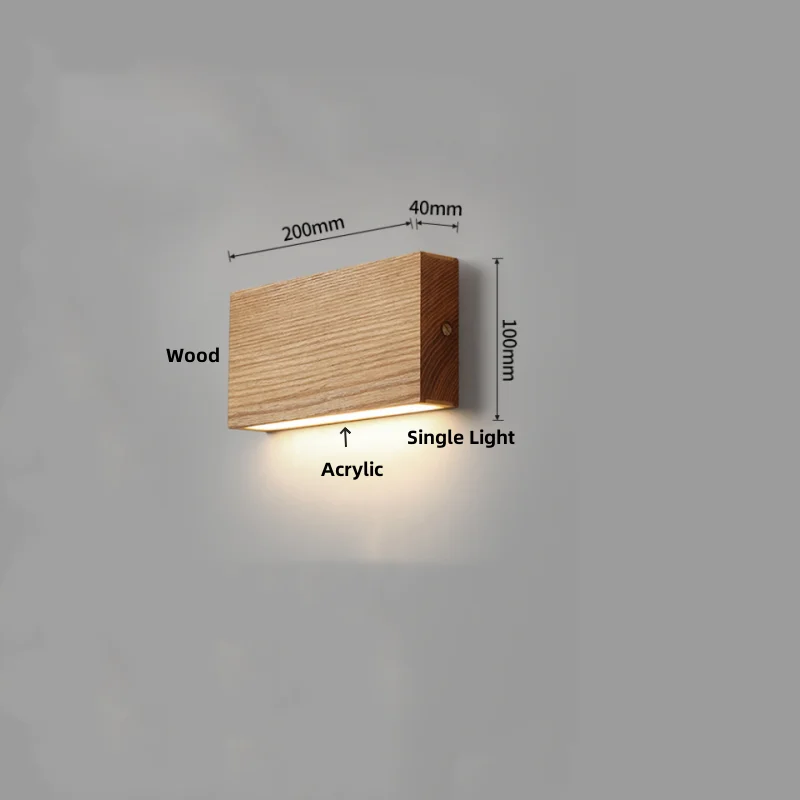 Afralia™ Walnut Wood LED Wall Sconce Indoor Light for Bedroom Living Room Restaurant