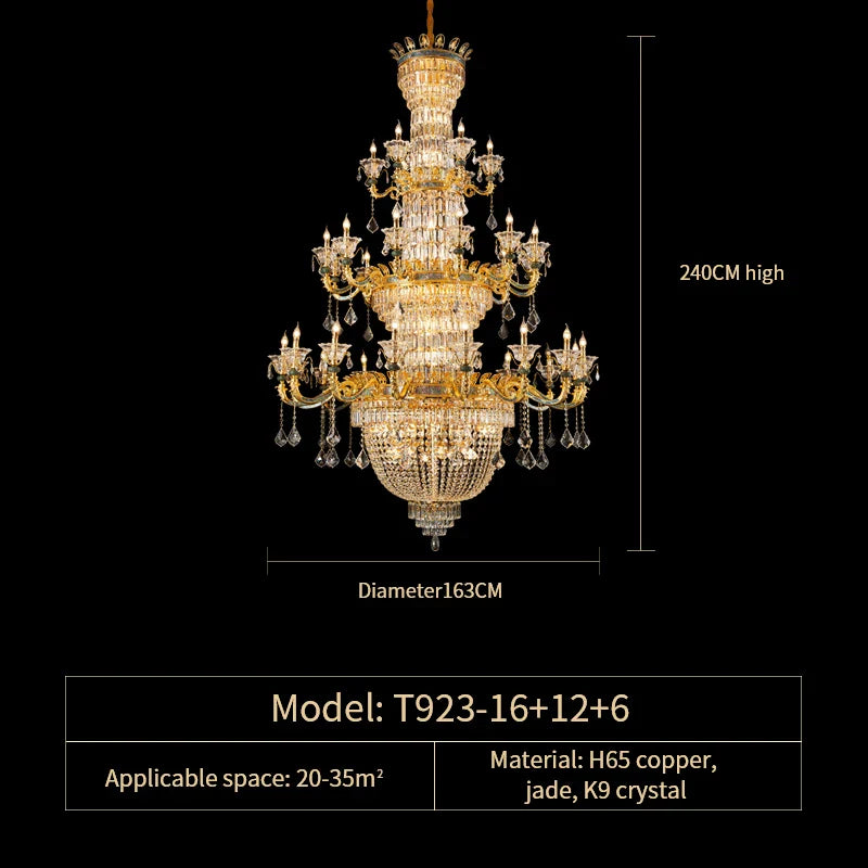 Afralia™ Luxe Crystal Chandelier: Elegant Copper Living Room Dining Candle Light