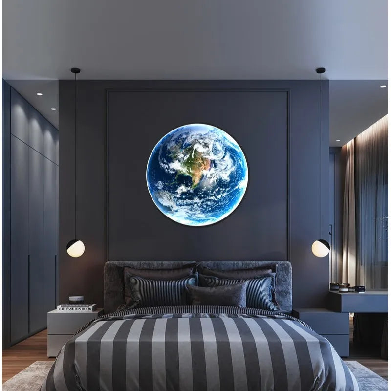 Afralia™ LED Luxury Earth Wall Lamp for Living Room Bedroom Decoration