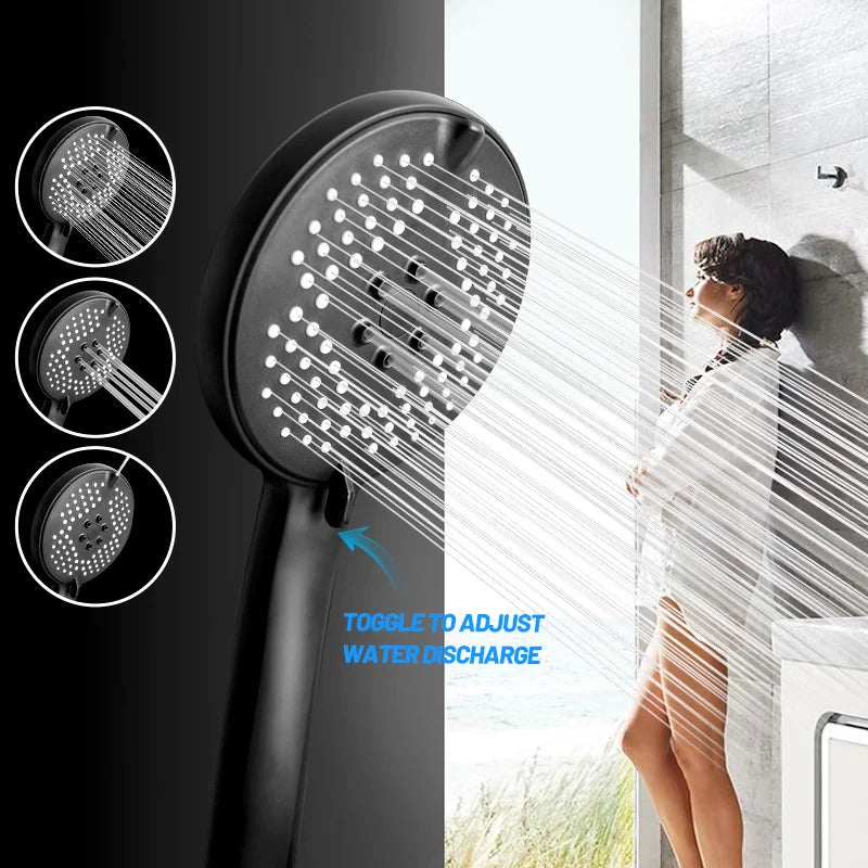 Afralia™ 3-in-1 Pressure Boost Shower Head with Hose Base - Large Water Yield