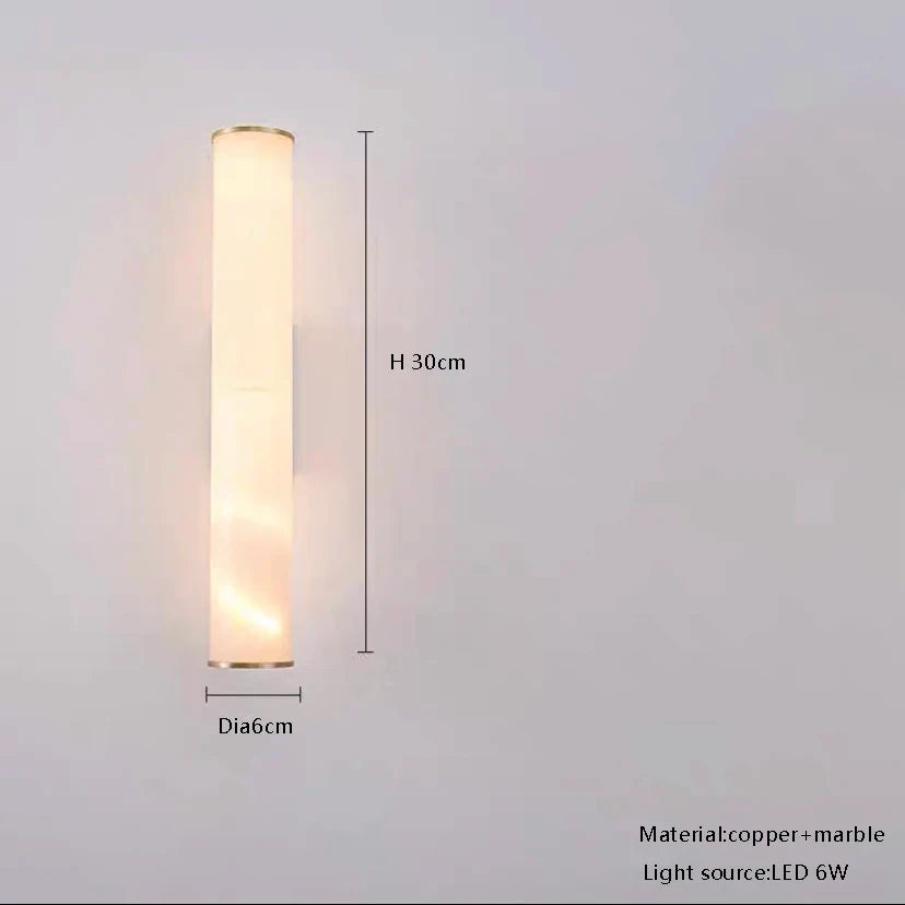 Afralia™ Gold Marble Pendant Light - Modern Cylinder Staircase Ceiling Lighting