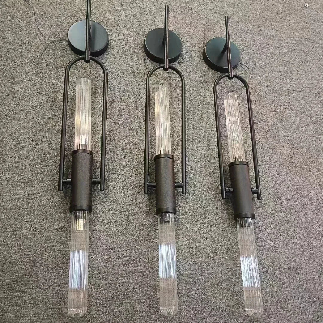 Art Deco Clear Glass Wall Lamp Gold Metal G9 Bulb Home Lighting Sconce Afralia™