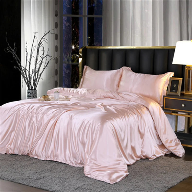 Afralia™ King Size Silk-Blend Duvet Cover Set with Pillowcases