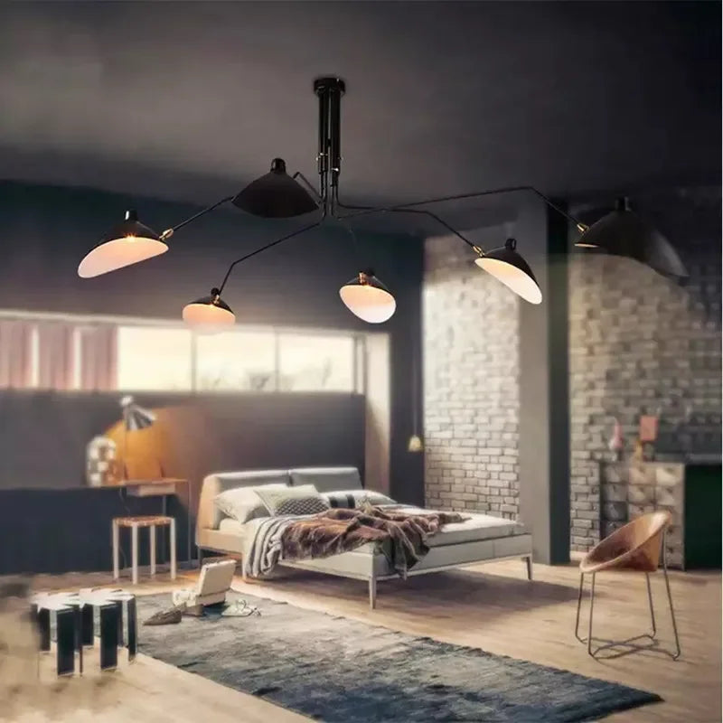 Afralia™ Adjustable Arm Floor Lamp: Japanese Ceiling Light for Industrial Loft Decor