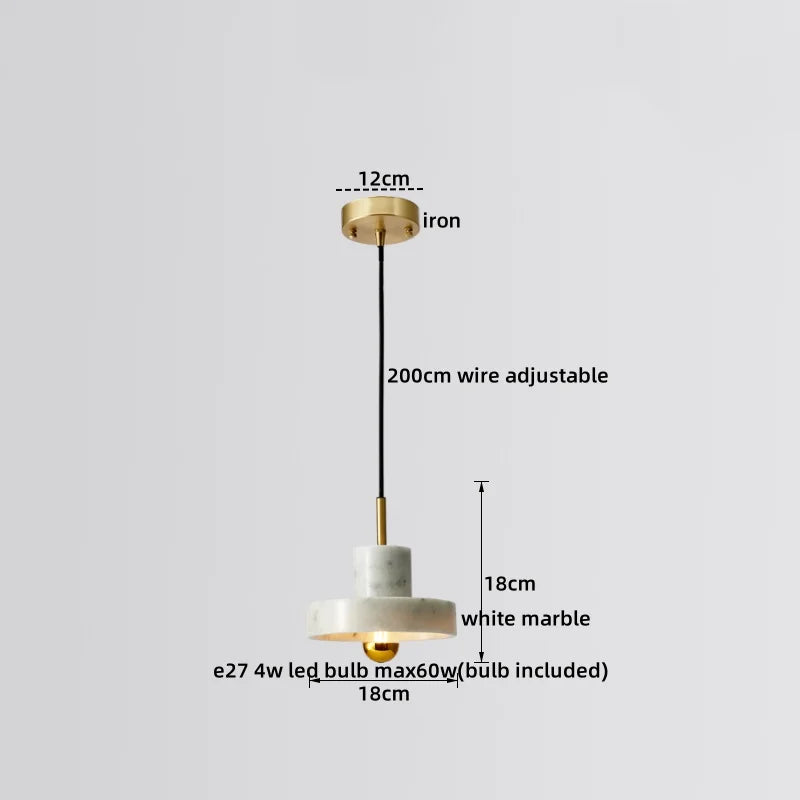 Afralia™ Marble Copper LED Pendant Lamp for Modern Living Room Decor