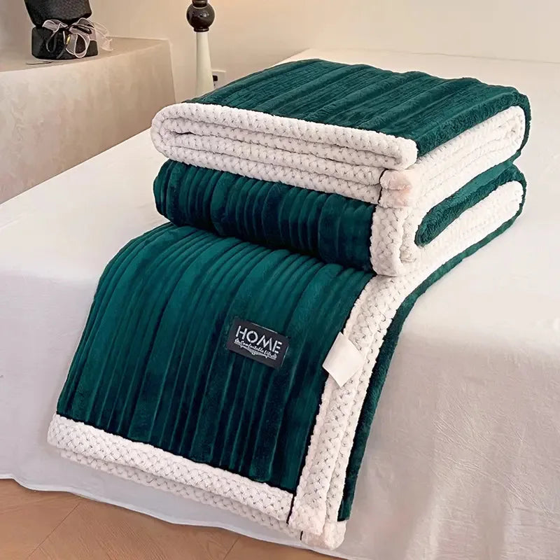 Afralia™ Cozy Faux Rabbit Plush Blanket for Autumn/Winter - Soft Milk Velvet Nap Blanket