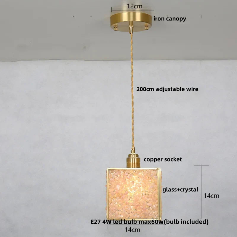 Afralia™ Crystal Glass LED Pendant Lamp, Adjustable Modern Luxury Hanging Lights