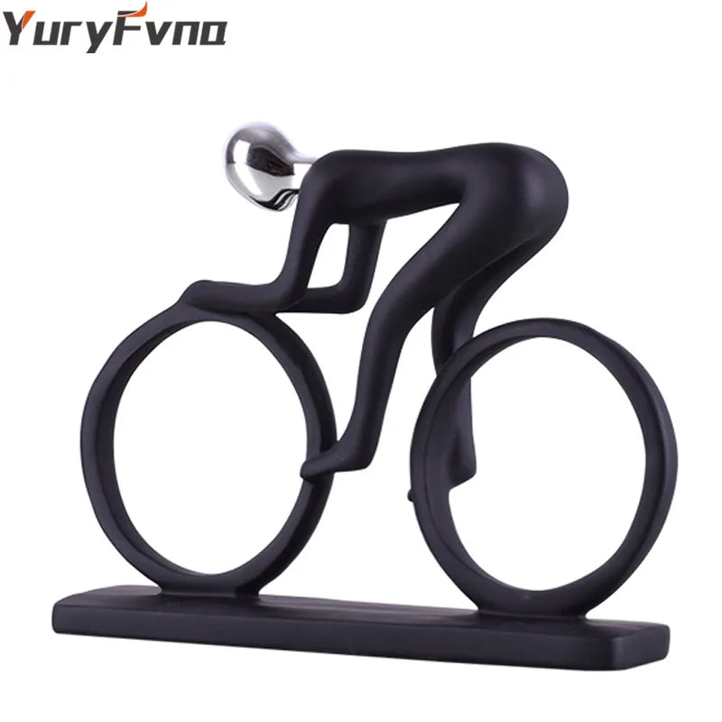 Afralia™ Cyclist Sculpture Figurine Abstract Art Home Decor Champion Athlete