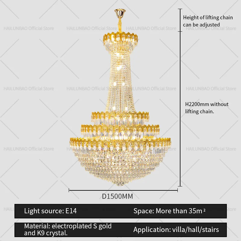 Afralia™ Crystal Chandelier: Luxury European Living Room Main Light 2024 Elegant Design