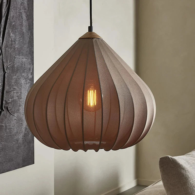 Afralia™ Wabi Sabi Fabric Chandelier: Nordic Minimalist Design, LED Pendant Lamp for Dining Room