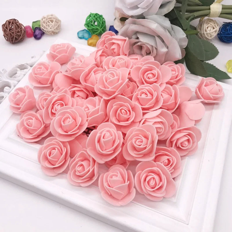 Afralia™ PE Foam Roses Head Fake Flower Handmade Wedding Decoration Scrapbooking