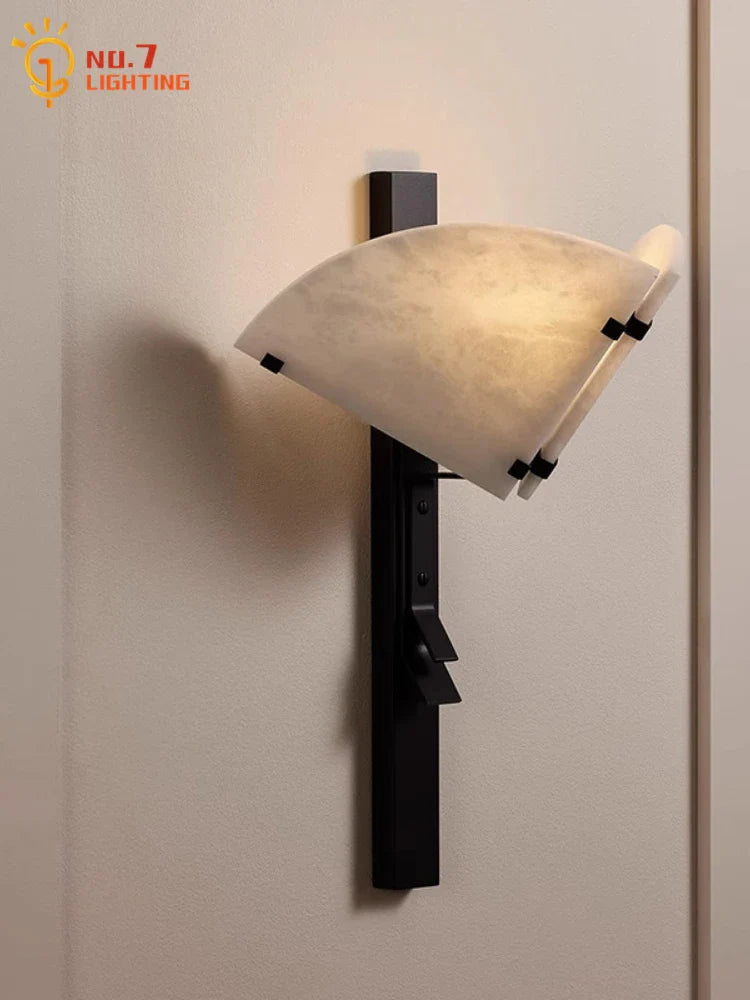 Afralia™ Marble Wall Lamp LED E14 Medieval Modern Art Decor Sconce
