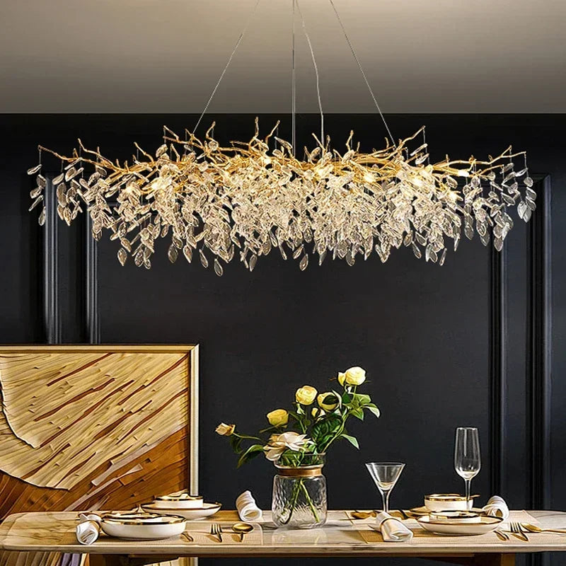 Afralia™ Crystal Pendant Chandelier LED Lighting for Luxury Modern Interior Decoration