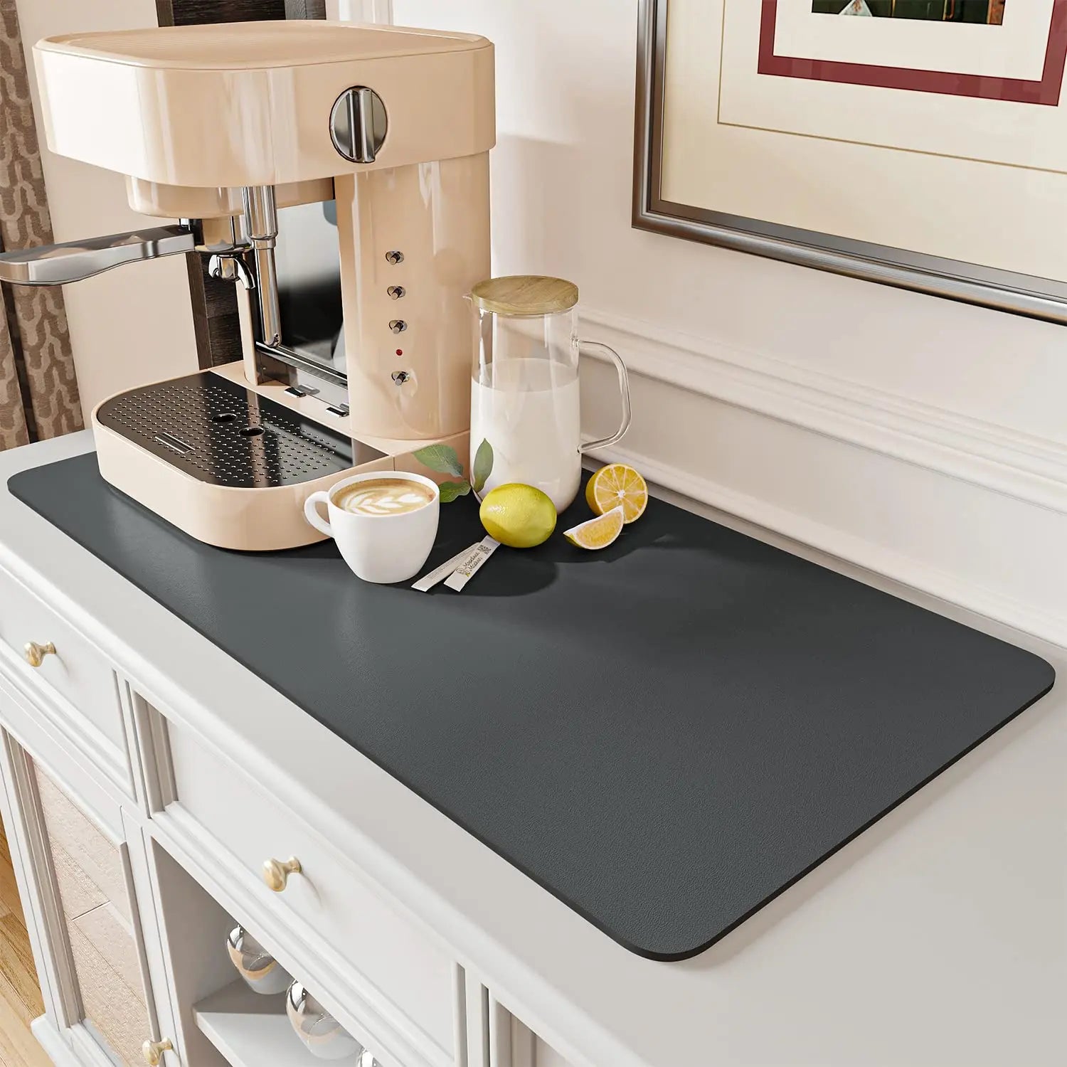 Afralia™ Coffee Mat: Absorbent Dish Drying Mat for Kitchen Counter, Bar, Coffee Machine