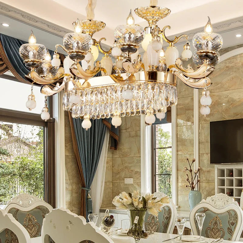 Afralia™ Crystal Chandelier: European Elegance for Living, Dining & Bedroom