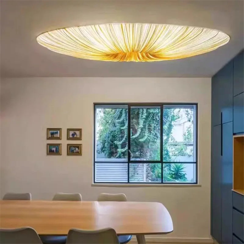 Afralia™ White Fabric Pendant Chandelier for Living Room, Bedroom, and Restaurant