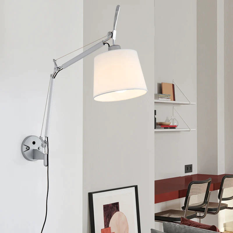 Afralia™ Swing Arm Wall Lamp for Bedroom, Foldable Industrial Bedside Light