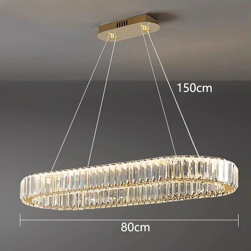 Afralia™ Crystal Chandelier: Modern Living & Dining Room Pendant Lights