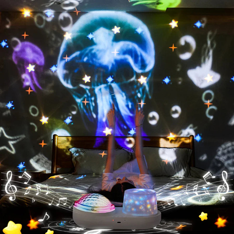 Afralia™ Starry Sky Projector Lamp: Rotating Universe LED Night Light for Kids' Magical Christmas Gift