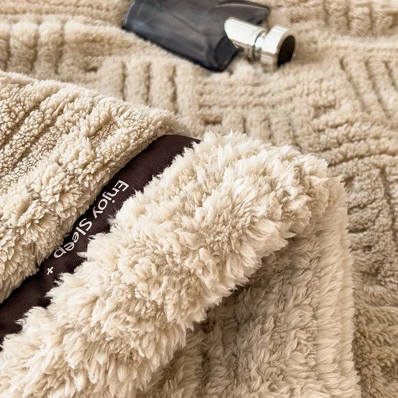 Afralia™ Cozy Fluffy Fleece Blanket for Autumn Winter, Soft Warm Maternal Child Bed Sofa Cover