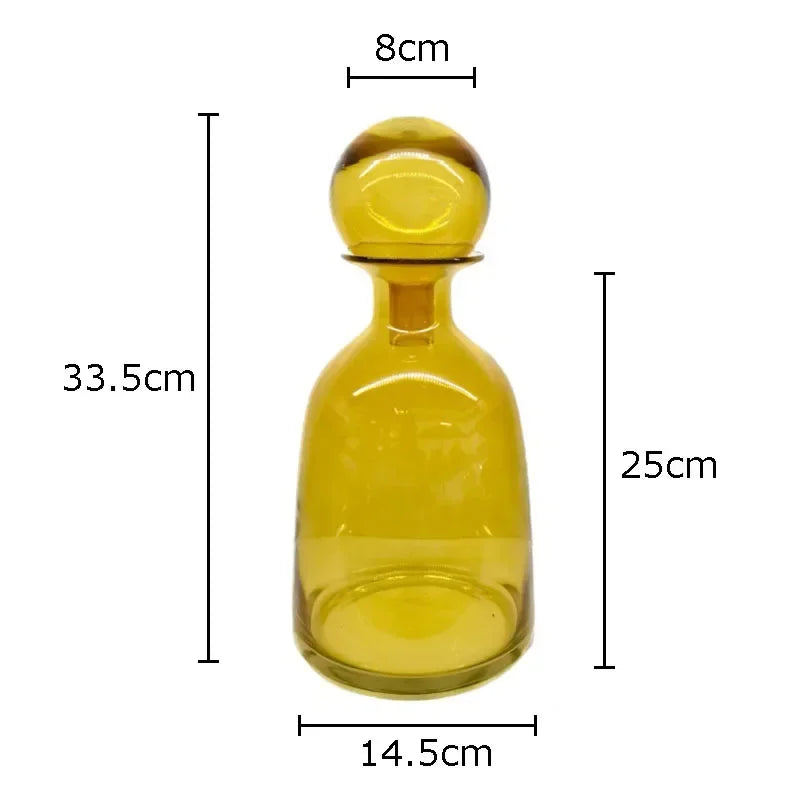 Afralia™ Amber Glass Vase Hydroponics Desk Decoration Modern Home Decor