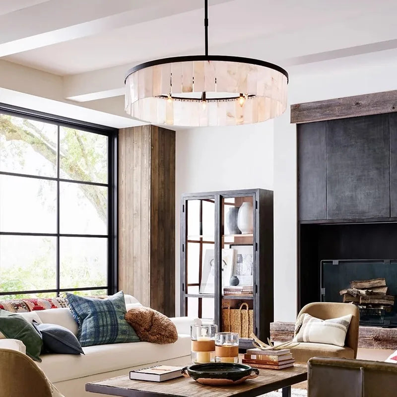 Afralia™ Luxury Marble Ceiling Pendant Light: Elegant LED Dimmable Fixture for Living Room