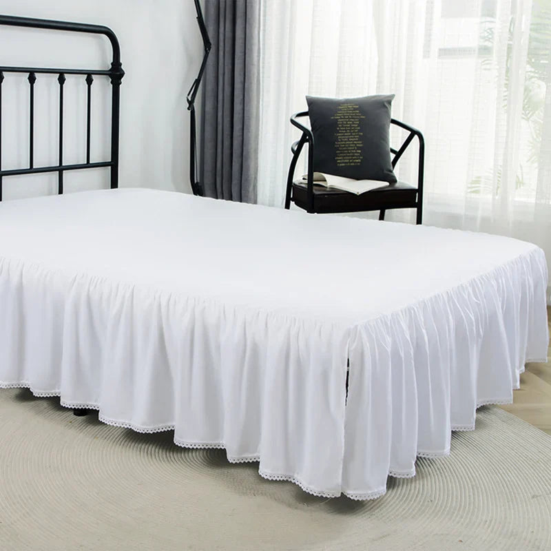 Afralia™ Ruffled Elastic Bed Cover, Queen King Size, Dust-Proof Breathable Bed Skirt