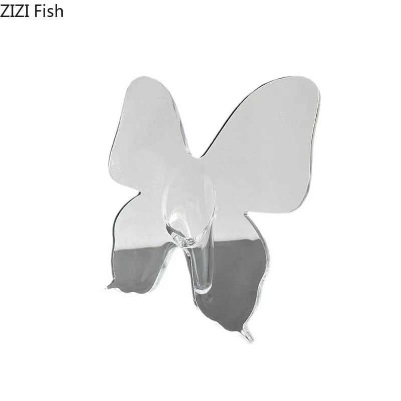 Afralia™ Transparent Butterfly Vase for Desk Decoration and Floral Arrangement