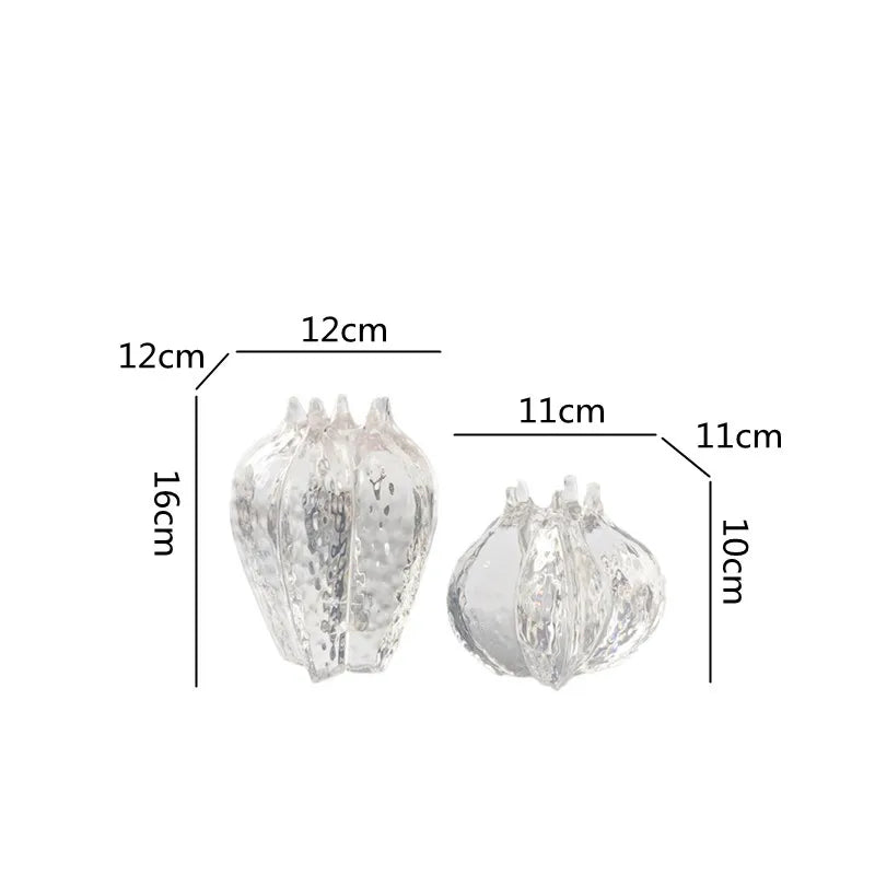 Afralia™ Transparent Petal Shape Resin Vase for Arranging Flowers and Home Decor