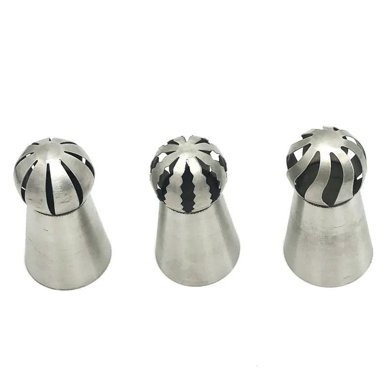 Afralia™ Cupcake Stainless Steel Sphere Piping Nozzles Pastry Tube Decoration Tools