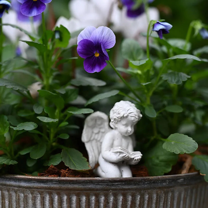 Afralia™ Mini Baby Angel Figurines for Fairy Garden Decor - Set of 5