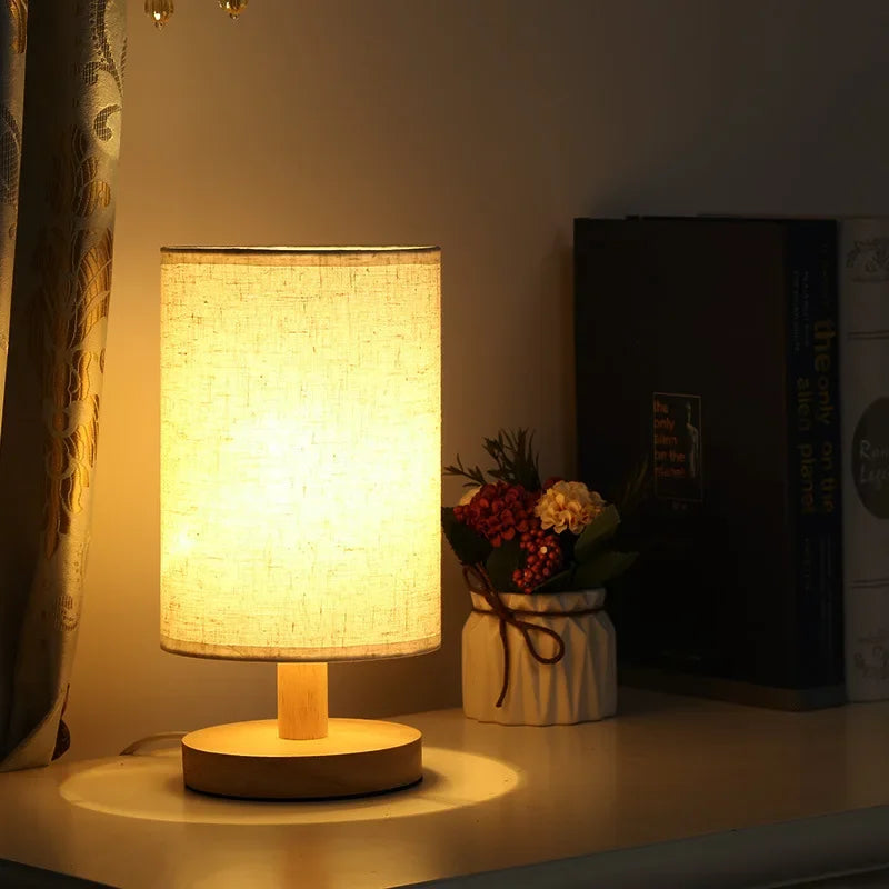 Afralia™ LED Desk Lamp Solid Wood Night Light Eye Protection USB Powered Table Lamp