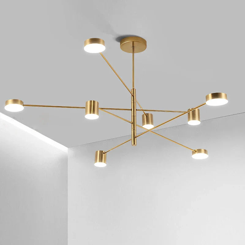 Afralia™ Modern Gold Black LED Chandelier for Living Room, Bedroom, and Restaurant