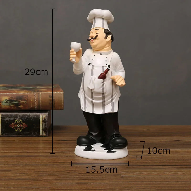 Afralia™ Bearded Chef Resin Figure Sculpture Modern Kitchen Desk Decor Ornaments