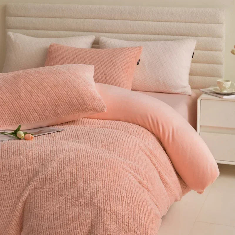 Afralia™ 2024 Winter Fleece Bedding Set King Queen Twin Double Duvet Cover Kit