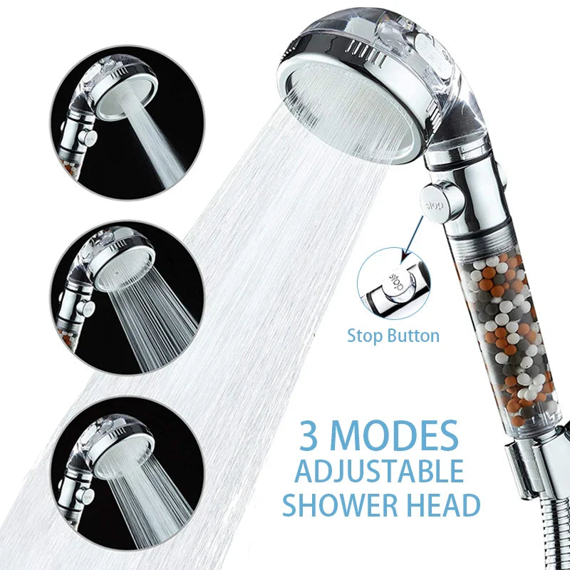 Afralia™ High Pressure Shower Head with 3 Modes and Anion Filter