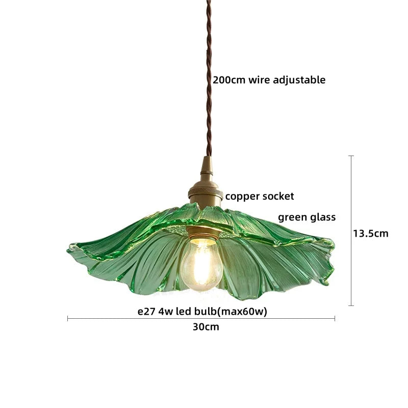 Afralia™ Copper Glass LED Pendant Lamp with Knob Switch - Modern Hanging Light Fixtures