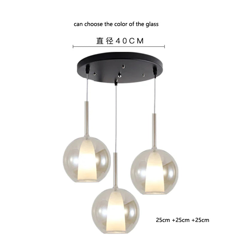 Afralia™ Designer Glass Chandelier Pendant Light for Dining Room Kitchen Loft Home Decor