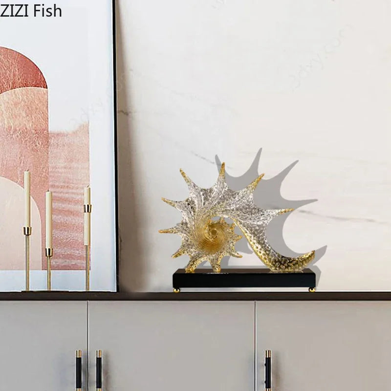 Afralia™ Bubble Conch Sculpture | Resin Desk Decoration | Home Room Aesthetic Decor