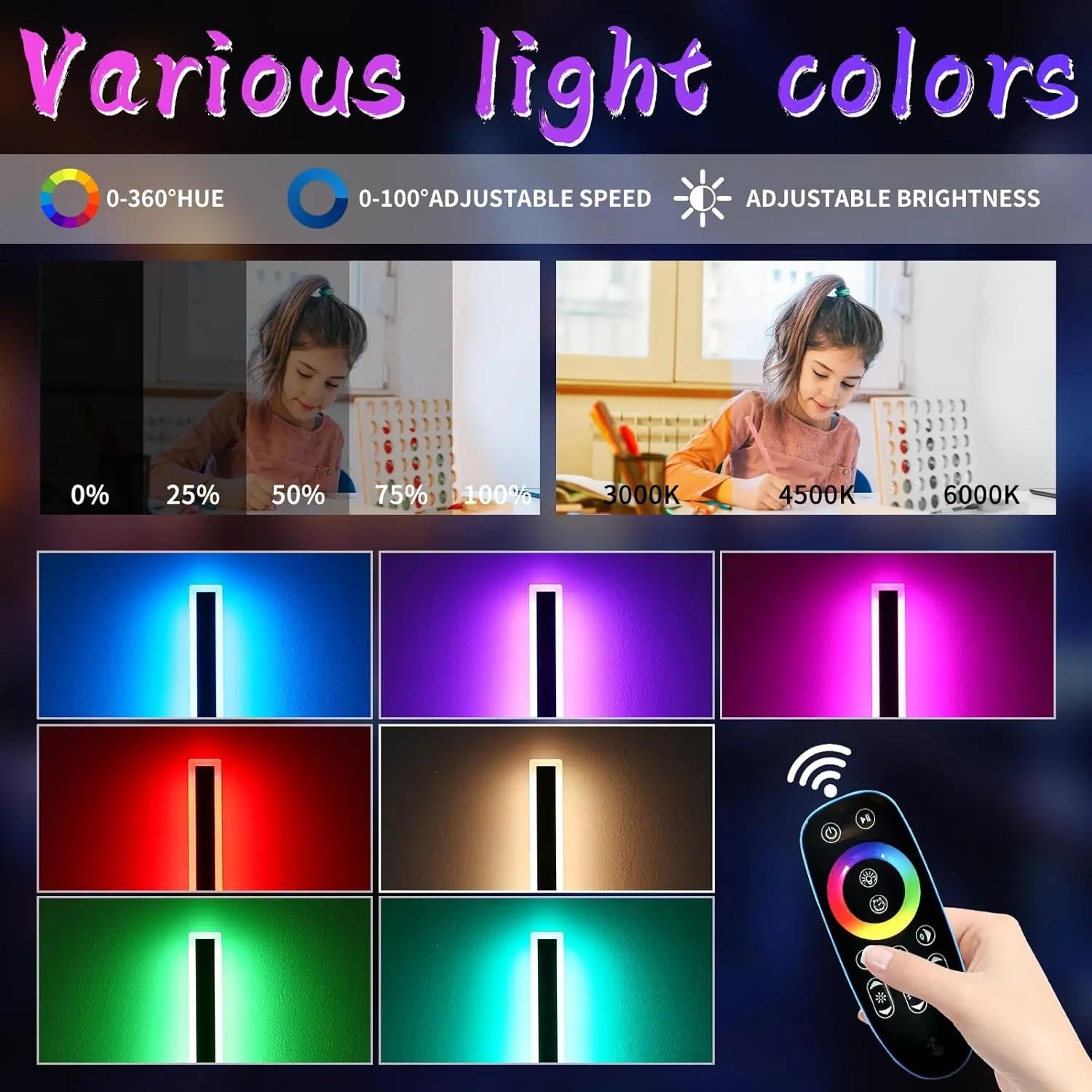Afralia™ RGB LED Outdoor Wall Lantern Sconce IP65 Waterproof 7-Color Dimmable Light