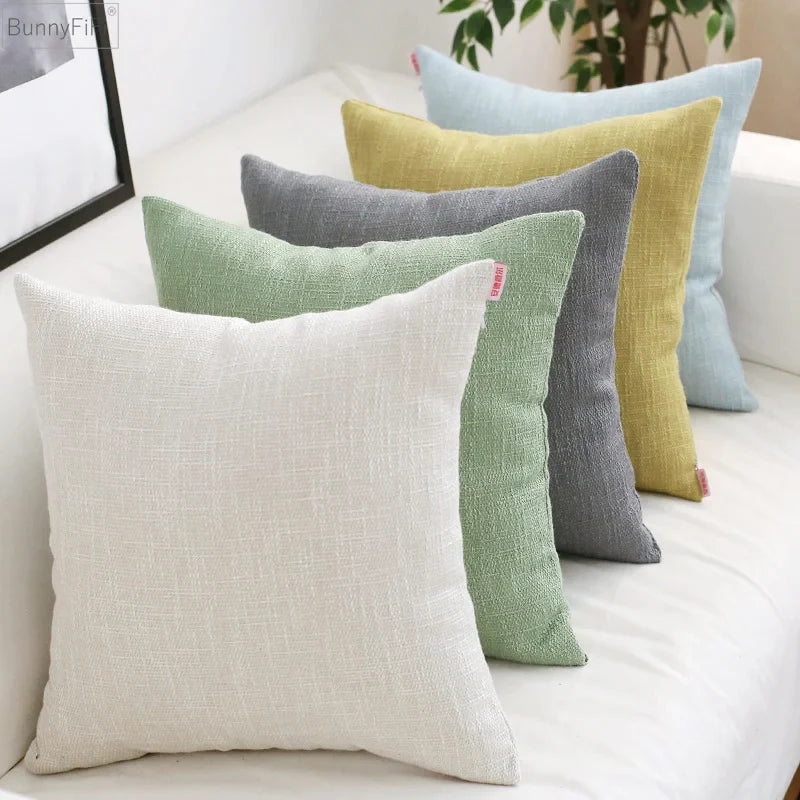 Afralia™ Solid Color Vintage Cushion Cover for Home Sofa Bed - 45x45cm to 60x60cm