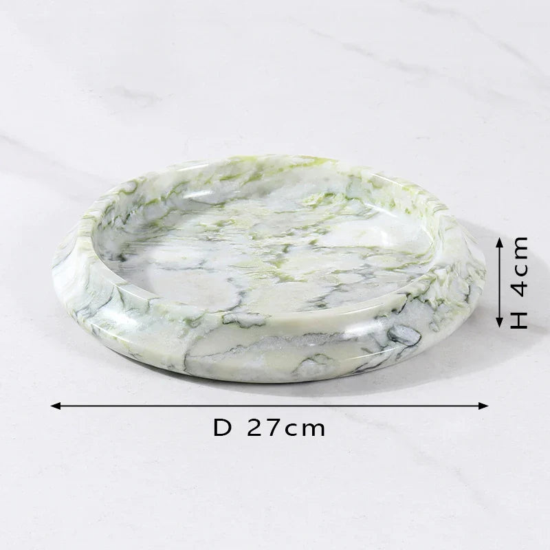 Afralia™ Marble Serving Tray & Decorative Flower Pot for Coffee Table & Green Moss Plant