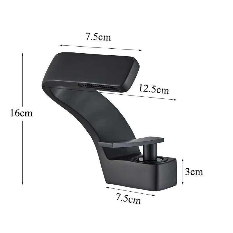 Afralia™ Black Waterfall Bathroom Basin Faucet Cold Hot Mixer Deck-mounted Simple Design