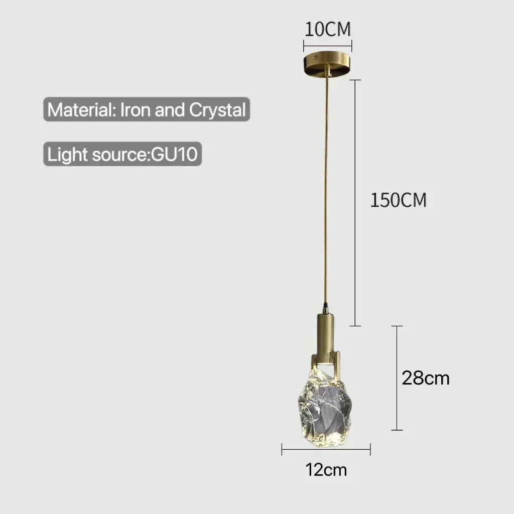 Afralia™ Modern LED Glass Crystal Pendant Light for Home Décor