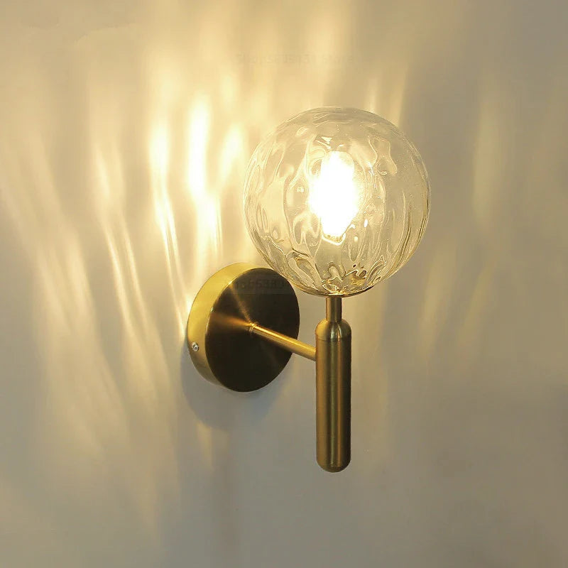 Afralia™ Glass Ball Wall Lamp: Modern Metal Wall Lights for Home Living Room Bedroom Decoration