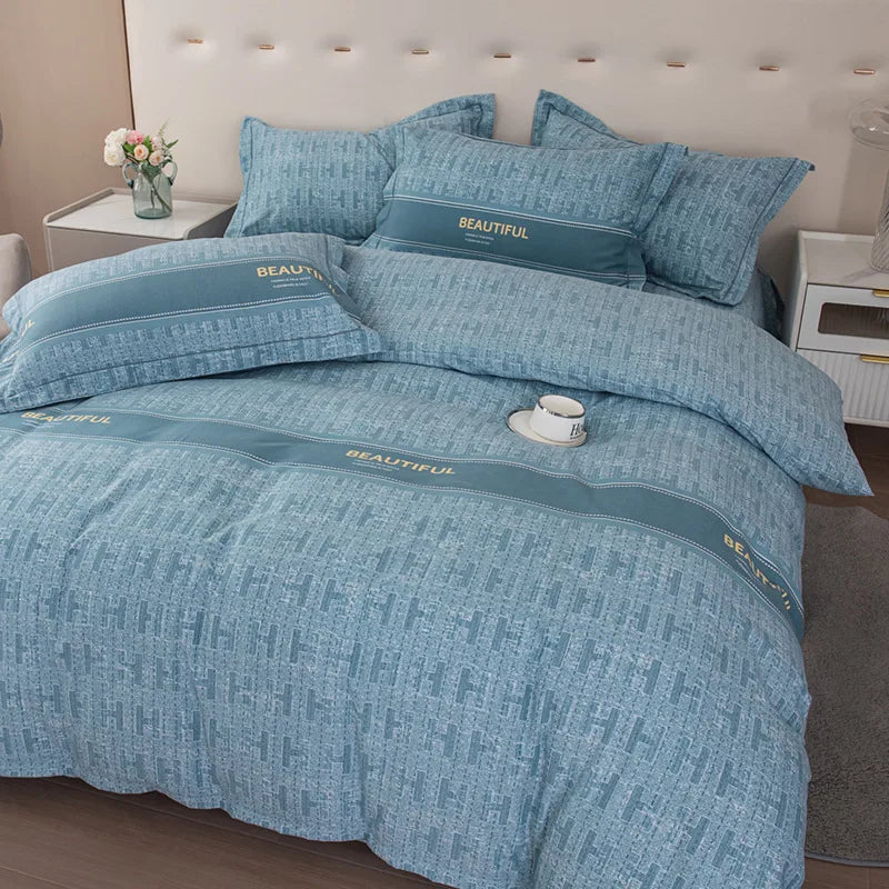 Afralia™ Luxury Cotton Printing Bedding Set - High Quality Cozy Double Quilt Cover Kit