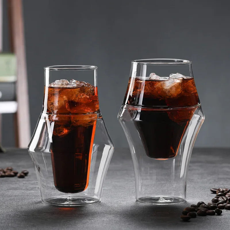 Afralia™ Latte Double Bottom Cup - Heat Resistant Glass Coffee Tea Tableware