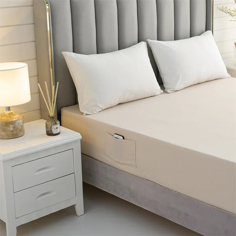 Afralia™ Luxe Sanding Fitted Sheet: High-Quality King Queen Bed Linen